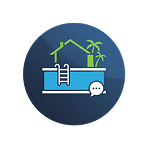 Icon representing customer's sharing their dream pool.