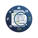 Icon representing pool experts presents transparent and fair quotation.